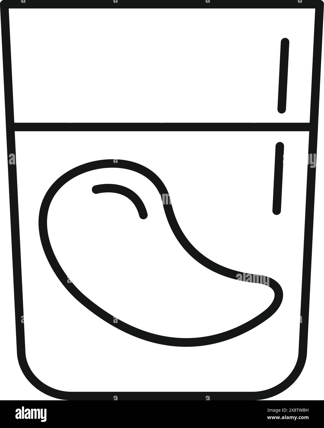 Icône de dessin au trait d'un verre contenant du lait, simple et clair pour diverses utilisations Illustration de Vecteur