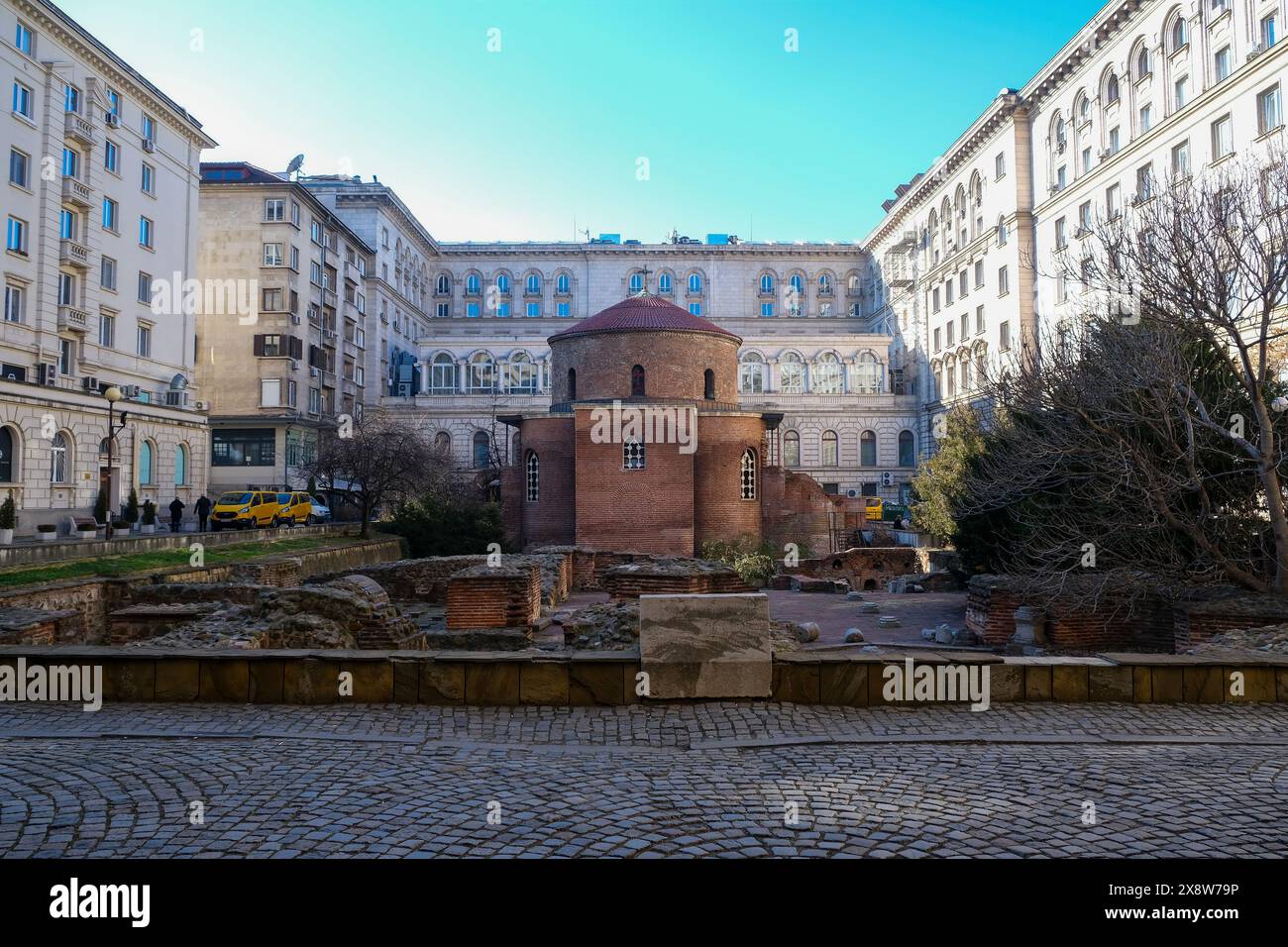 Sofia, Bulgarie - 31 janvier 2024 George's Church, ancienne église chrétienne du XIXe siècle. IV, la plus ancienne de Sofia, avec des fresques dans le dôme Banque D'Images