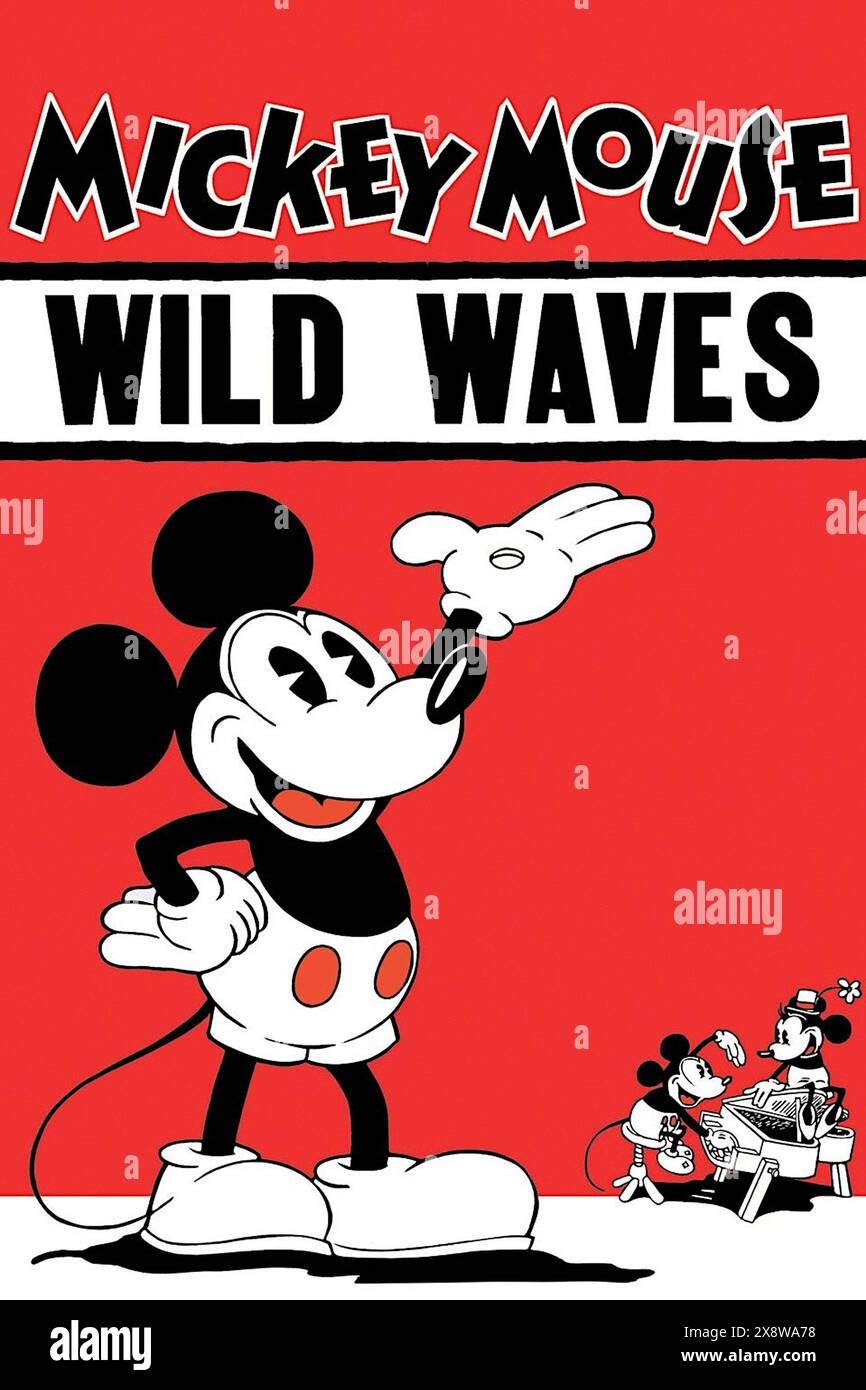 Mickey Mouse - affiche Wild Waves - 1919 Banque D'Images
