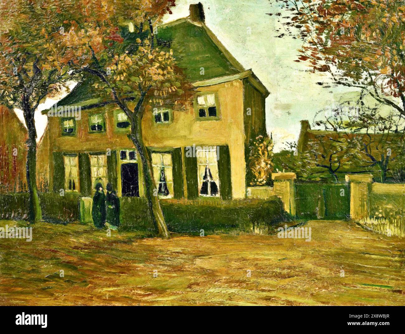 Le Vicarage de Nuenen, 1885 (peinture) artiste Gogh, Vincent van (1853-90) néerlandais. Illustration de Vecteur