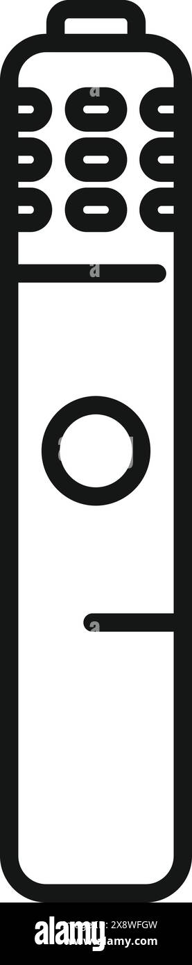 Icône de ligne noire et blanche représentant une télécommande universelle élégante Illustration de Vecteur