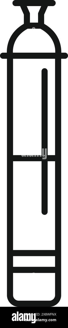 Illustration d'icône de seringue médicale de conception plate minimaliste dans un environnement de soins de santé moderne avec Clean. Stérile. Art de ligne vectorielle de précision sur fond blanc isolé pour la vaccination. Traitement Illustration de Vecteur