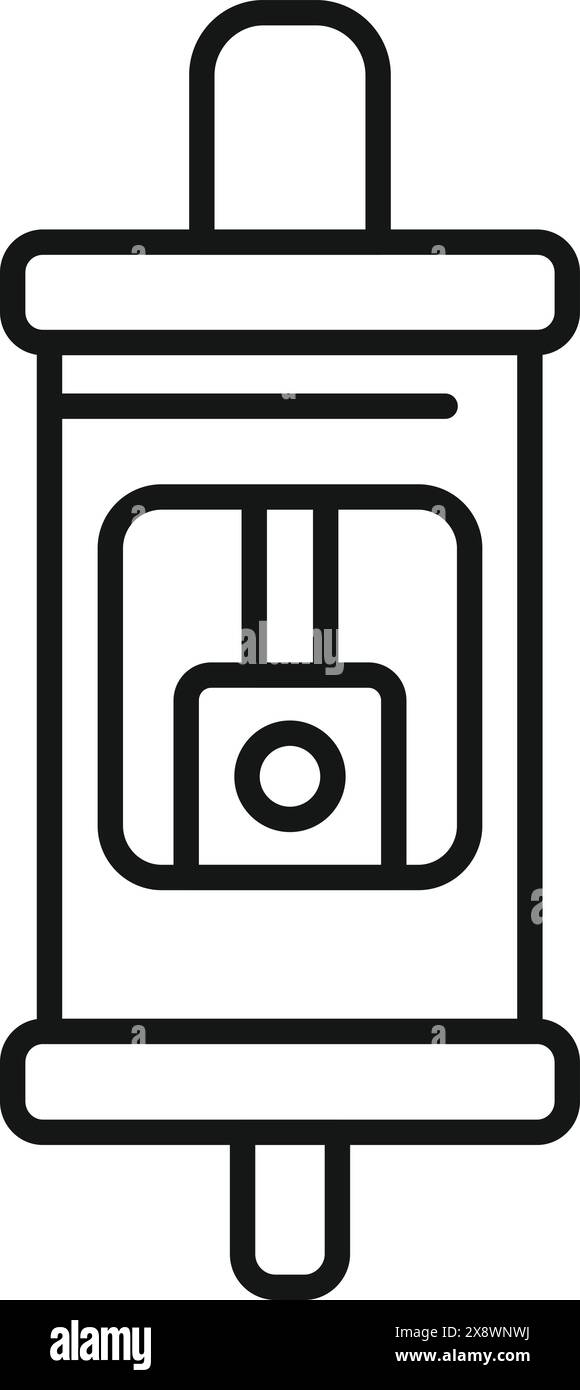 Icône de dessin au trait simple et propre représentant une lanterne suspendue traditionnelle Illustration de Vecteur