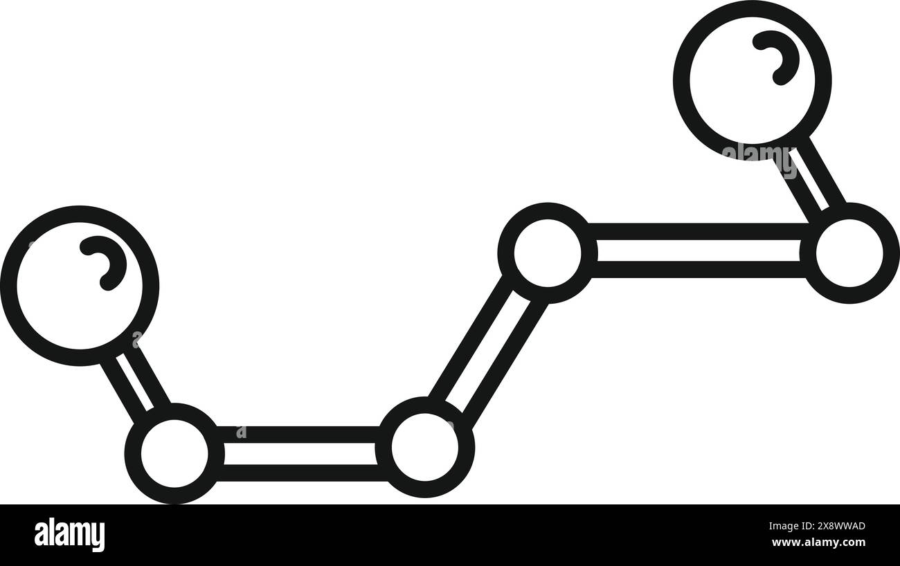Illustration simpliste en noir et blanc d'une structure moléculaire, adaptée à un usage éducatif et scientifique Illustration de Vecteur