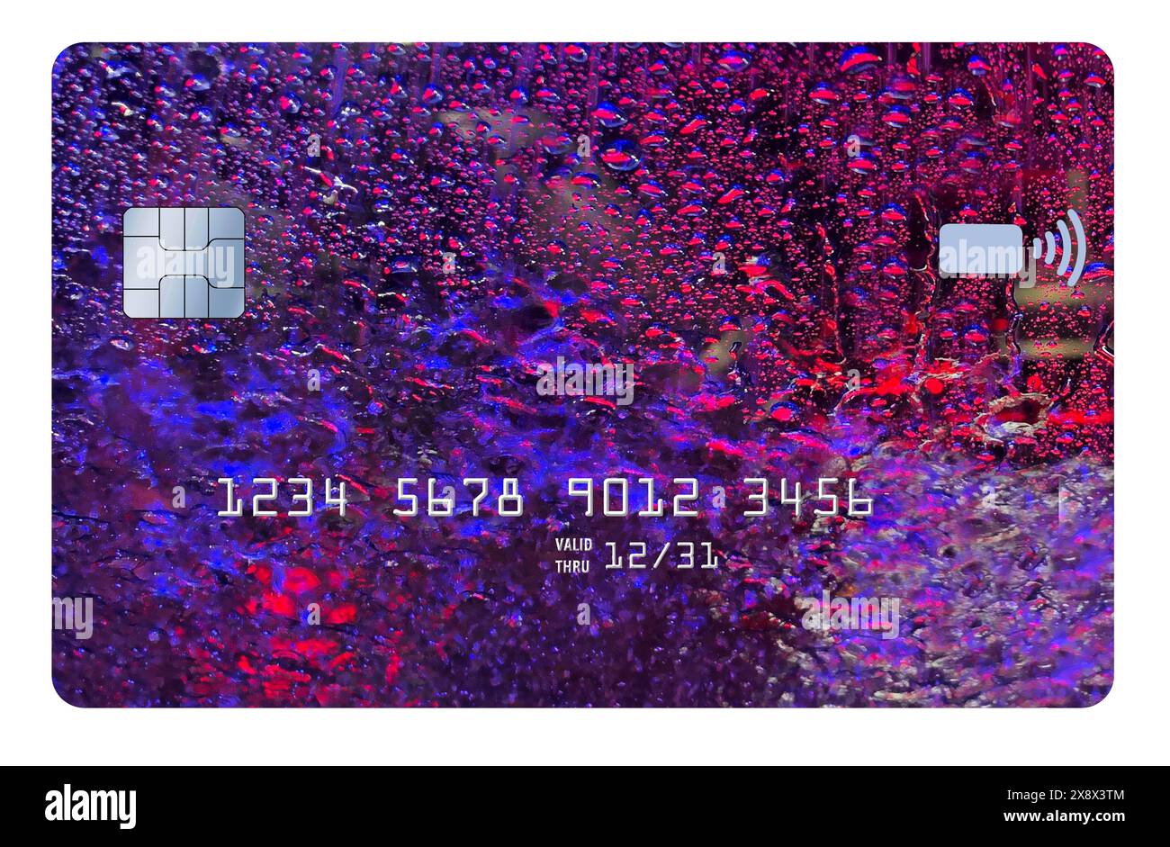 Une carte de crédit ou de débit générique est vue dans cette illustration en 3D sur la banque, la finance et les affaires. Banque D'Images