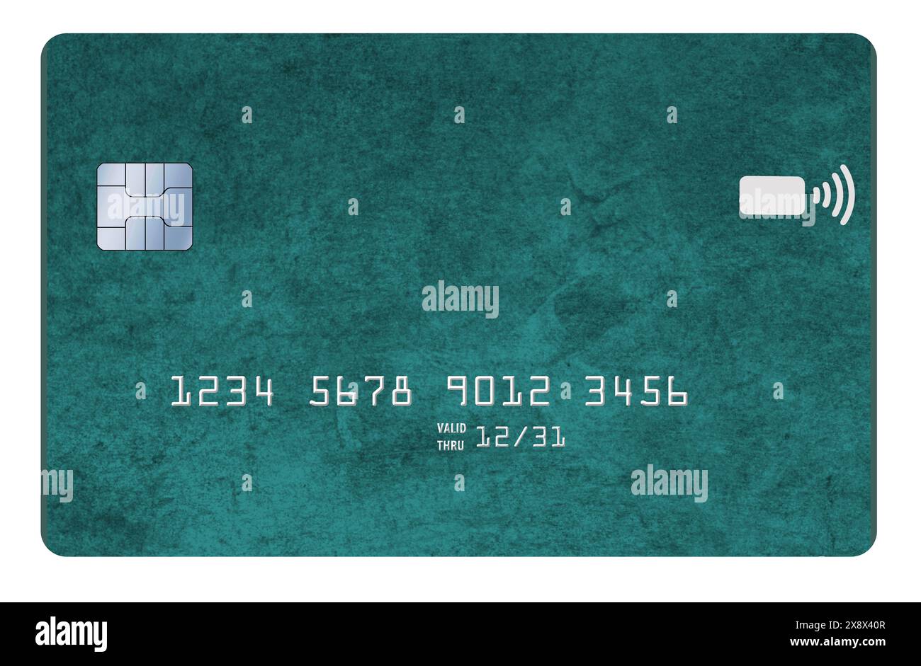 Une carte de crédit ou de débit générique est vue dans cette illustration en 3D sur la banque, la finance et les affaires. Banque D'Images