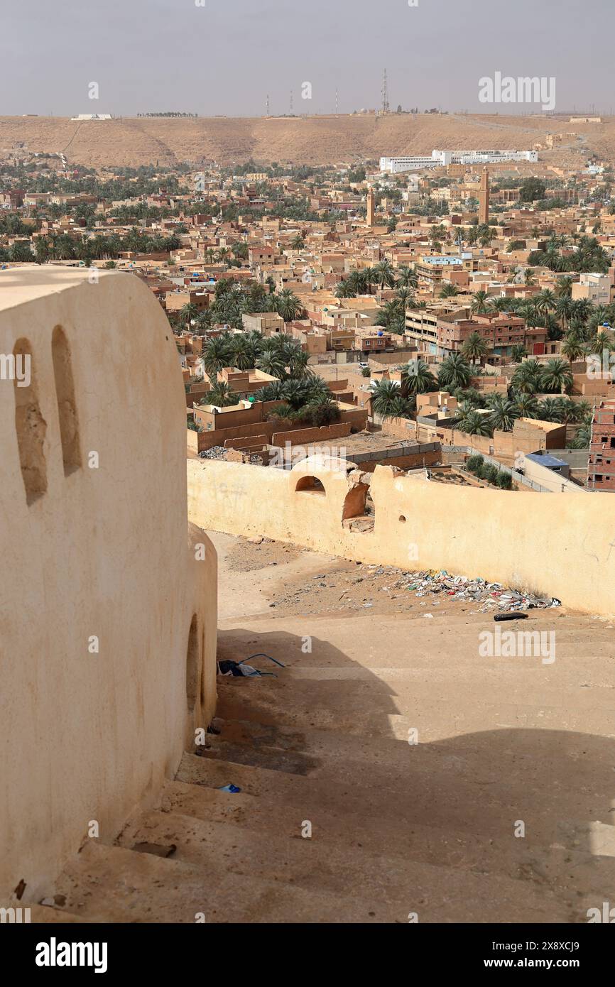 La vue de Ghardaia. Vallée de Mzab. Ghardaia Province.north Sahara. Algérie Banque D'Images