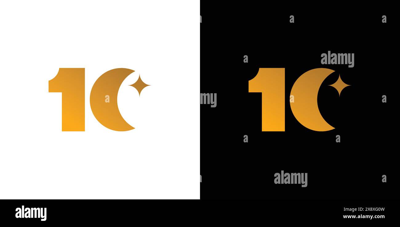 Le design du logo 10 nuits est unique et élégant Illustration de Vecteur