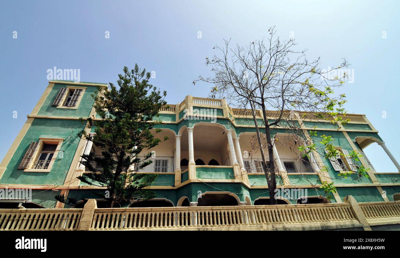 La Maison verte à Yefet et Shivtei Israel St utilisé comme tribunal militaire de Tsahal. Jaffa, Israël. Banque D'Images