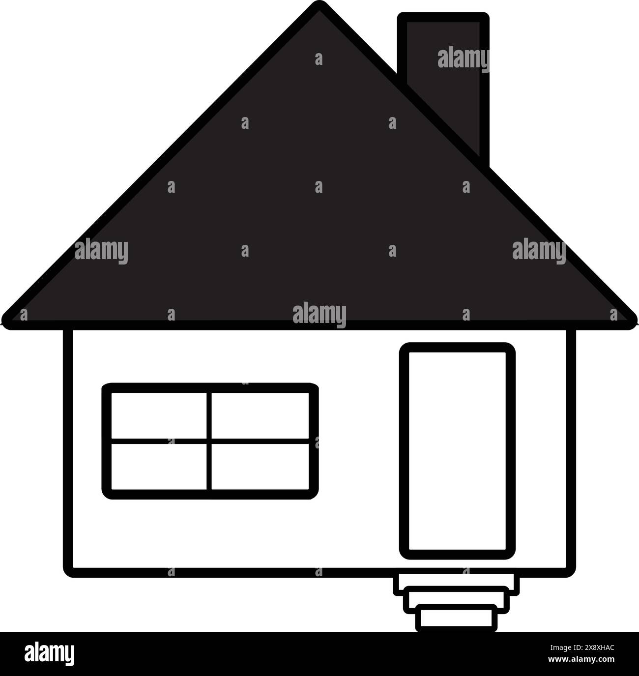Illustration vectorielle linéaire de l'immobilier. Icône contour de la maison. Concept de maison Illustration de Vecteur