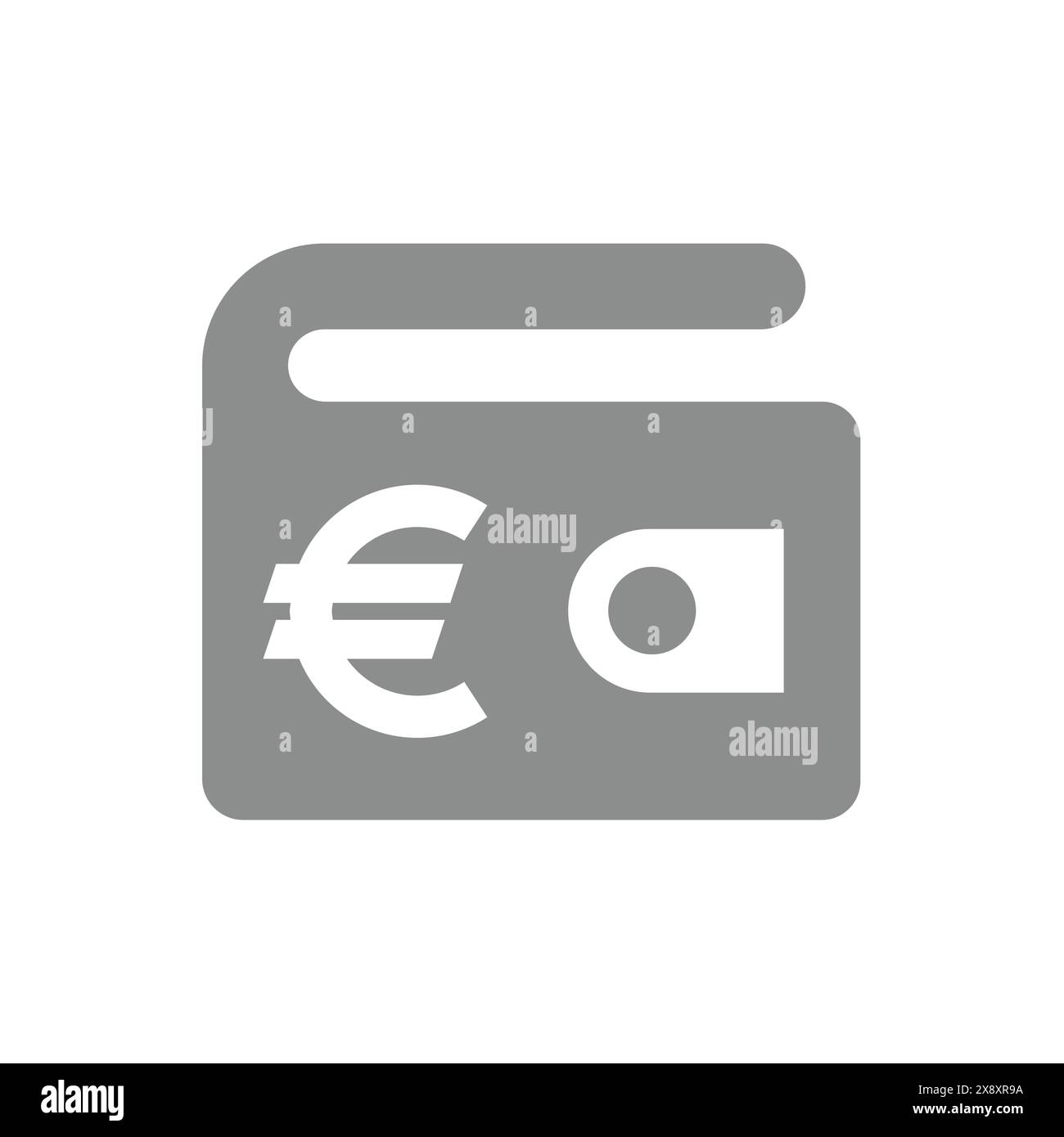 Portefeuille avec icône vectorielle euro. Symbole d'épargne financière et d'argent. Illustration de Vecteur