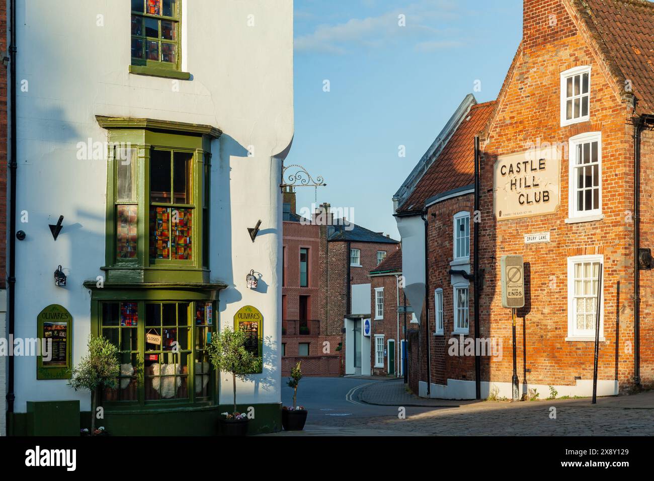 Lever du soleil à Castle Hill à Lincoln, Angleterre. Banque D'Images