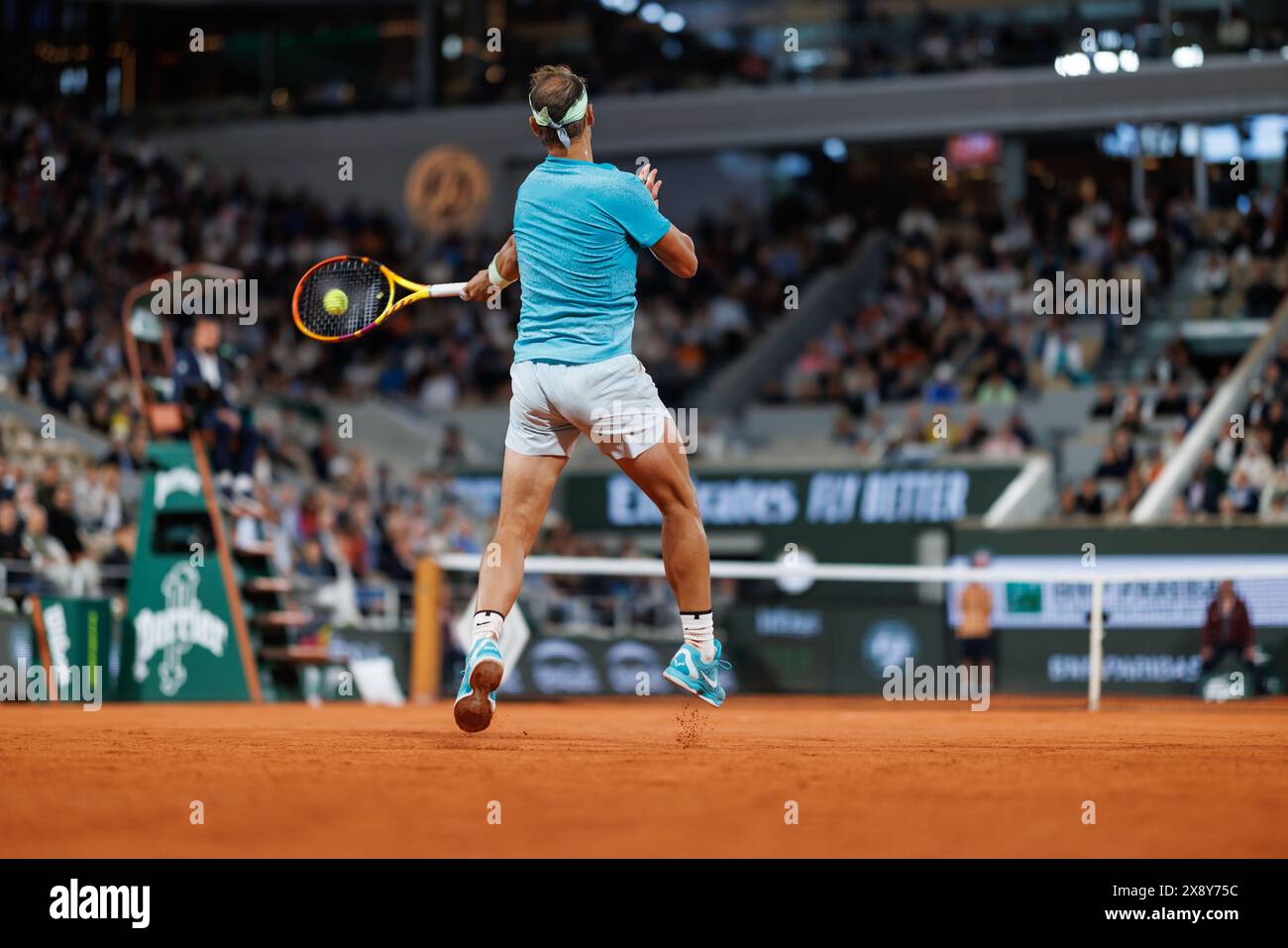 Paris, France. 27 mai 2024. Roland Garros, 27 mai 2024 : Rafael Nadal (ESP) lors de l'Open de France 2024. Alamy Live News/Corleve crédit : Corleve/Alamy Live News Banque D'Images