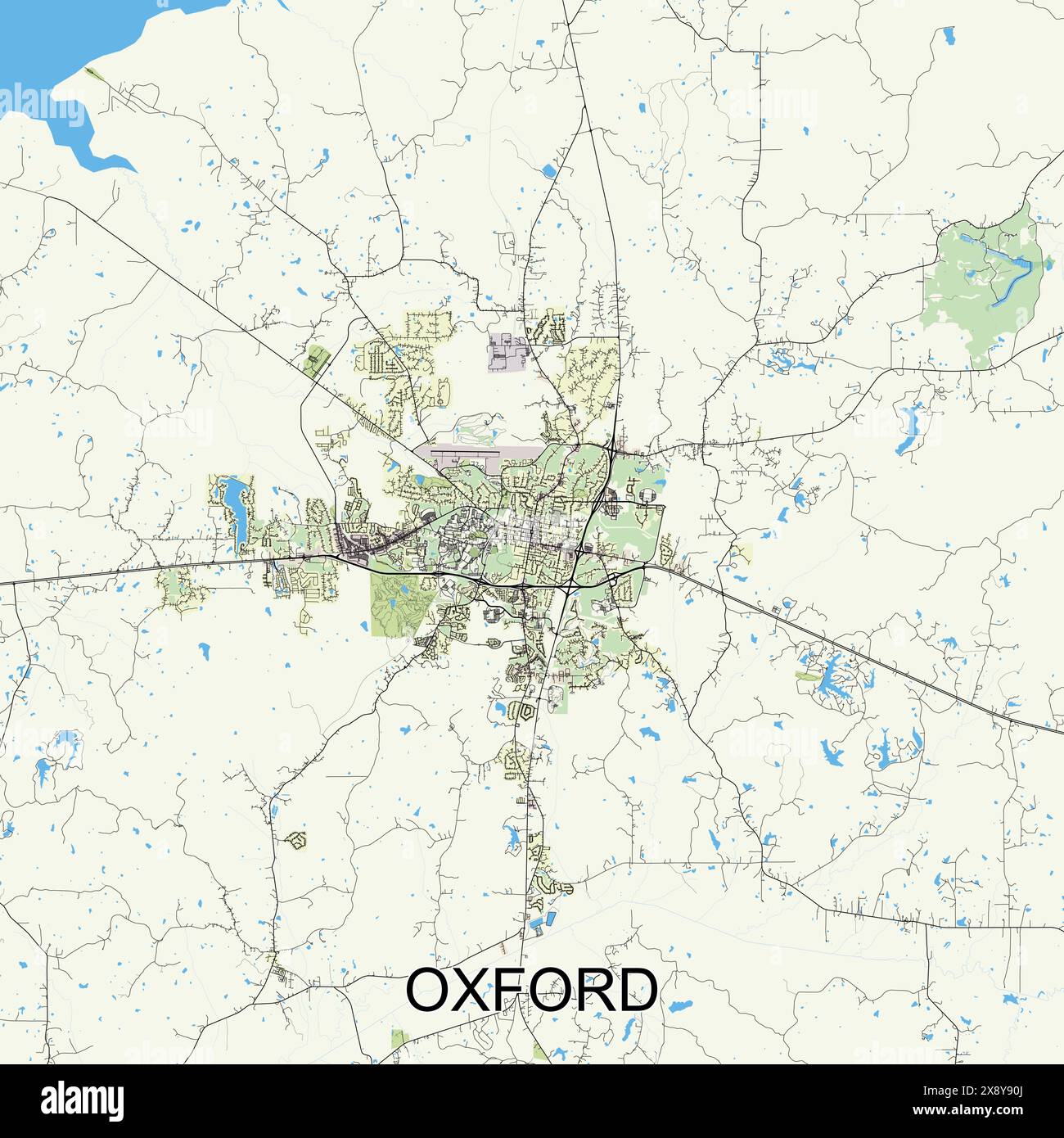 Oxford, Mississippi, États-Unis art poster cartographique Illustration de Vecteur