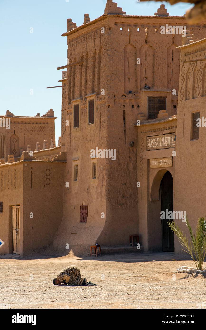 Maroc Kasbah Amridil est une résidence fortifiée historique ou kasbah dans l'oasis de Skoura Banque D'Images