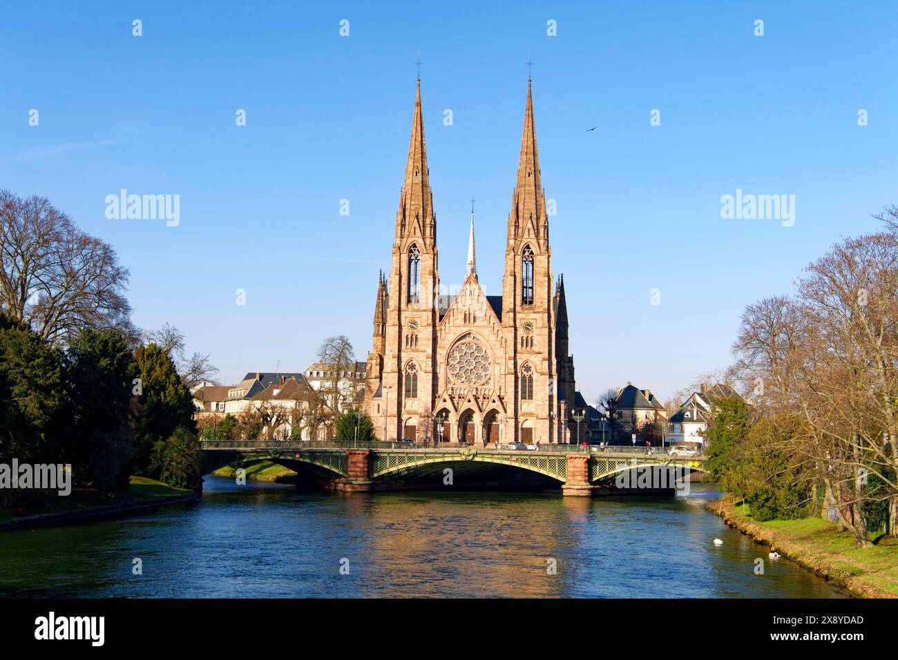 La France, Bas Rhin, Strasbourg, quartier Neustadt datant de la période allemande inscrite au Patrimoine Mondial de l'UNESCO, l'église Saint-Paul, un ancien Protesta Banque D'Images