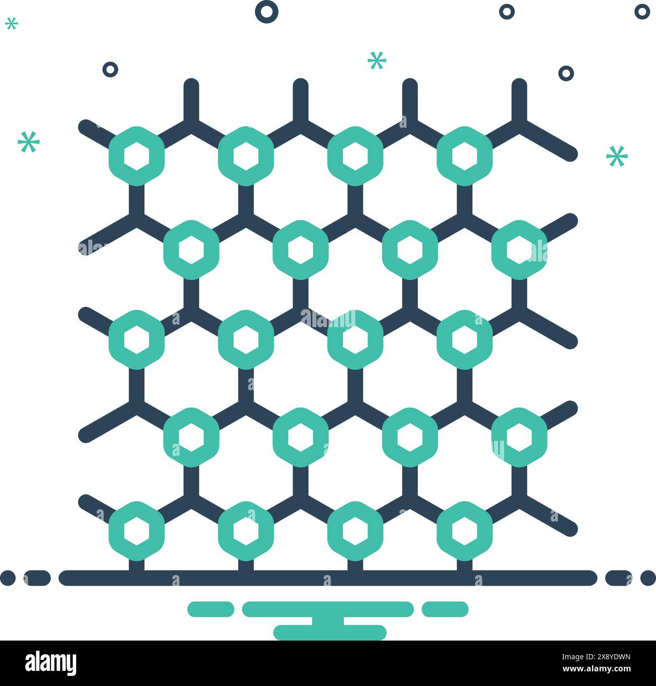 Icône pour graphène, échelle atomique Illustration de Vecteur