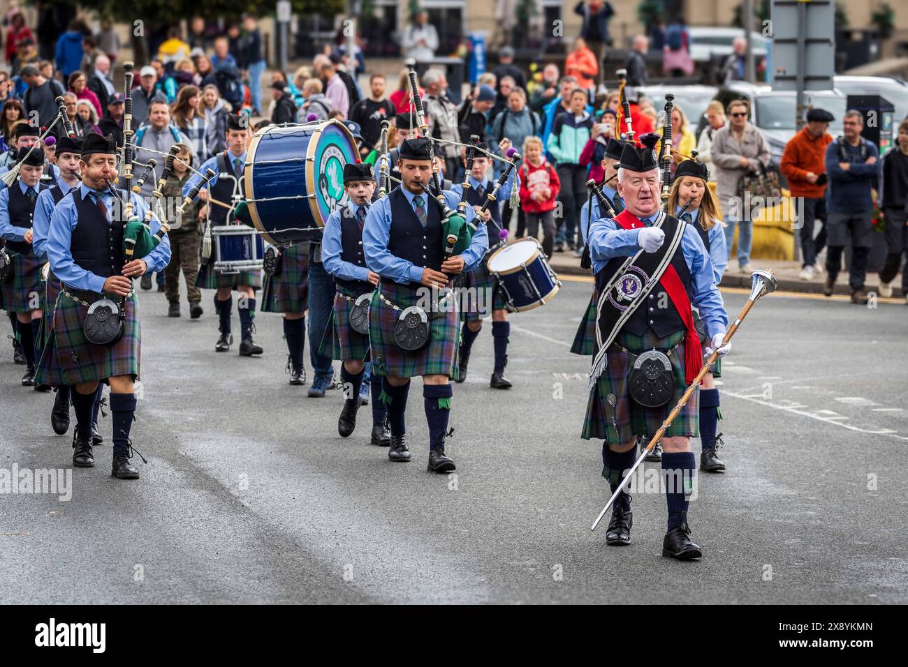 Royaume-Uni, Écosse, Highlands, île de Skye, Portree, parade de fanfares de l'île de Skye Banque D'Images