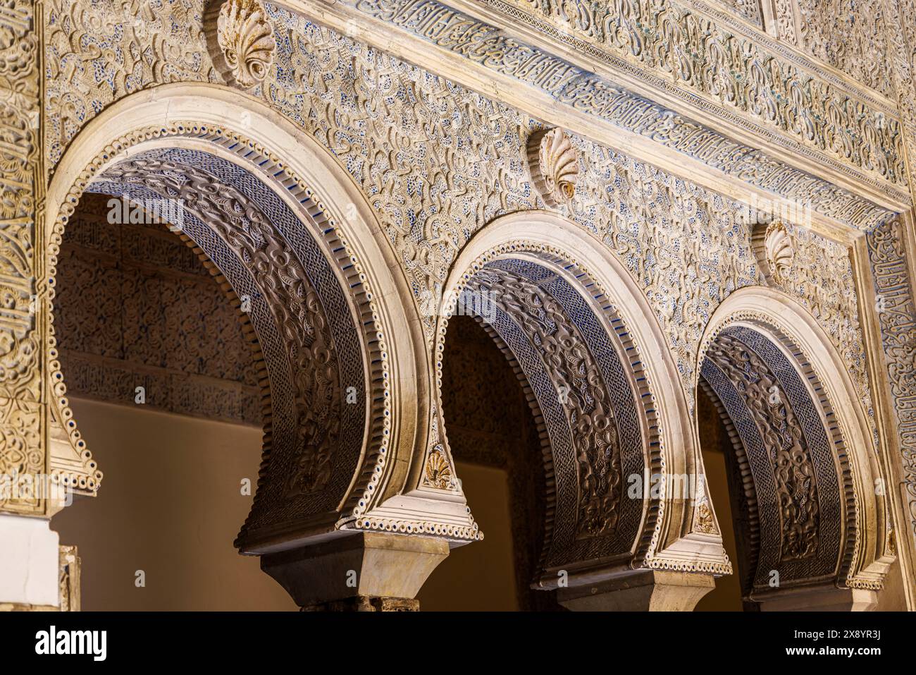 Espagne, Andalousie, Séville, Cathédrale Alcazar et Archivo de Indias à Séville inscrit au patrimoine mondial de l'UNESCO, l'Alcazar, Patio de las Munecas Banque D'Images