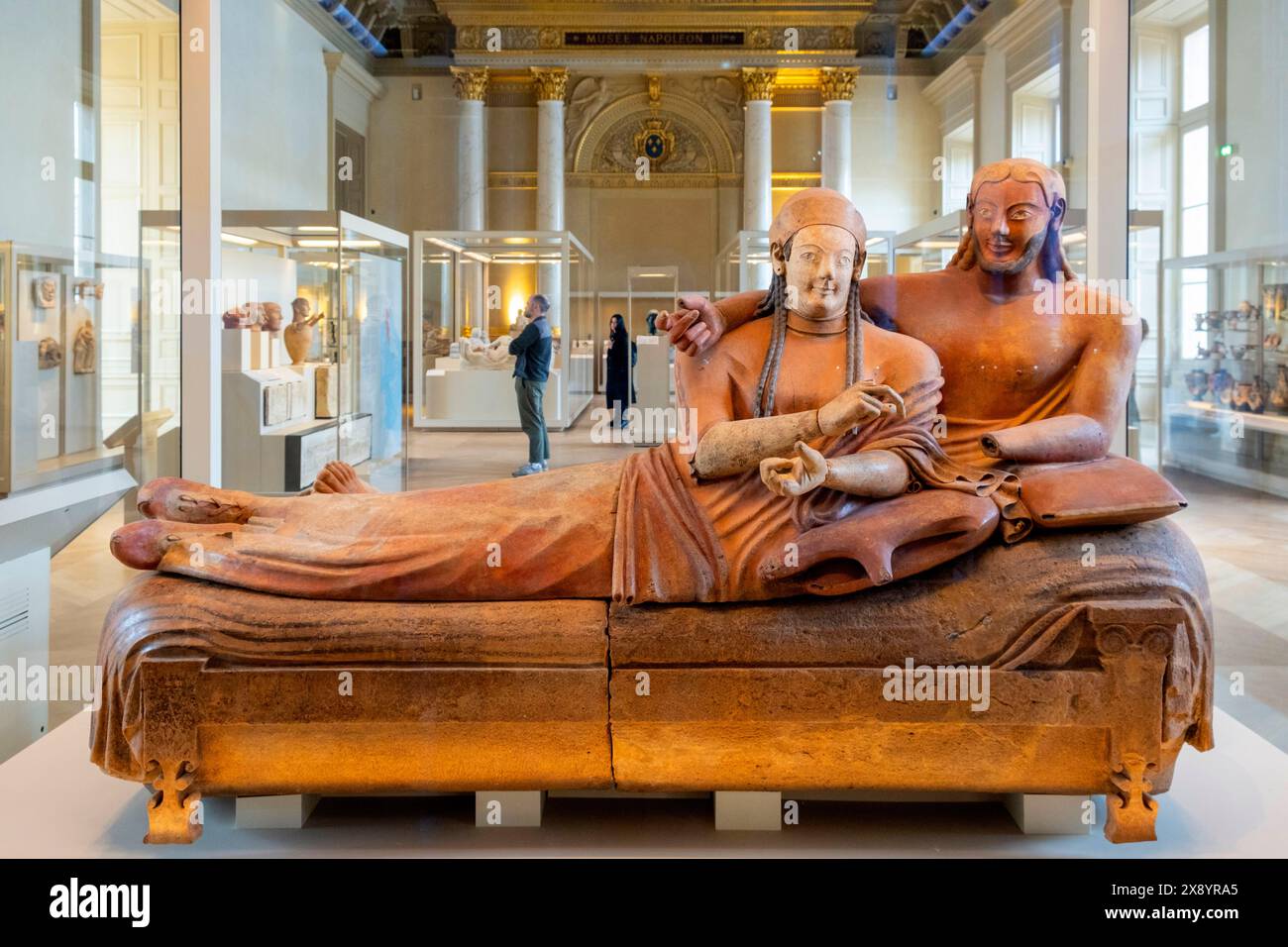 France, Paris, zone classée au patrimoine mondial de l'UNESCO, le musée du Louvre, le sarcophage des époux de Cerveteri, l'art étrusque Banque D'Images