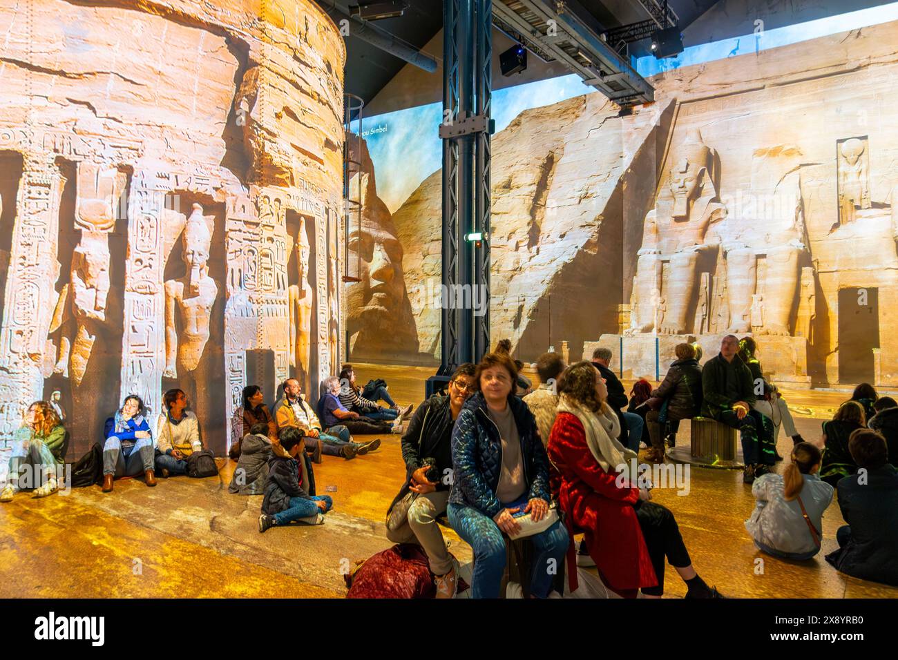 France, Paris, Atelier des lumières, Egypte de l'exposition des Pharaons Banque D'Images