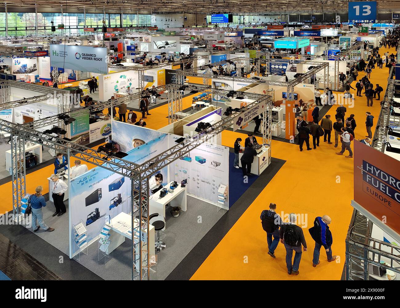 Hannover Messe, vue d'ensemble d'une salle d'exposition, Allemagne, basse-Saxe, Hanovre Banque D'Images