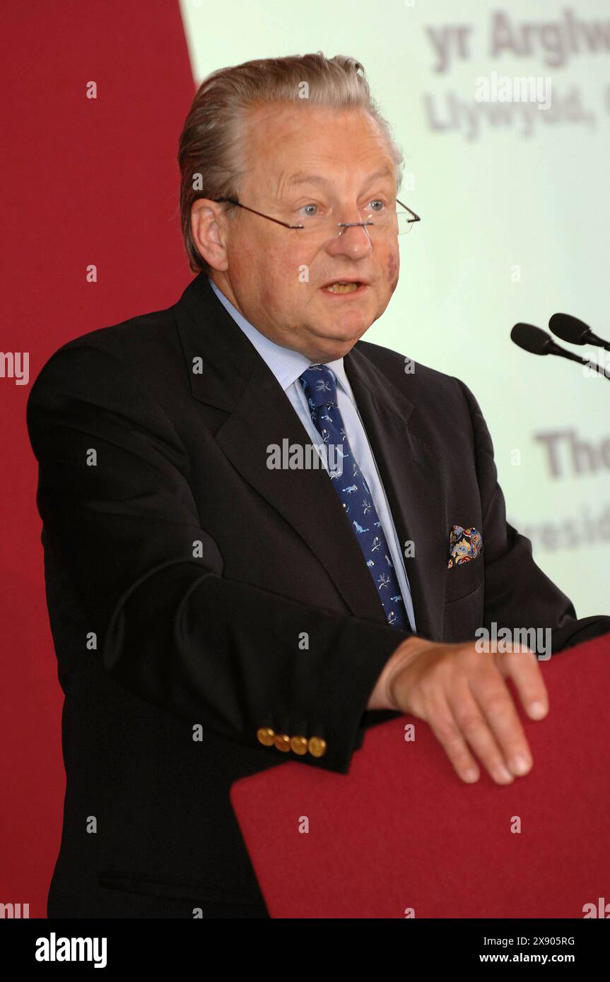 Conférence future Governance of Wales, Assemblée nationale, Cardiff Bay. Le très honorable Lord Elis-Thomas PC AM, président de l'Assemblée nationale du pays de Galles. Banque D'Images