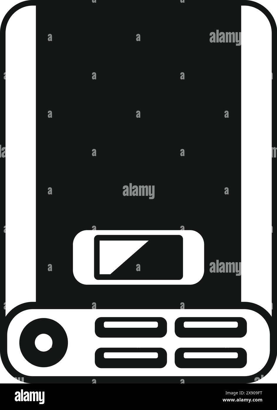 Illustration vectorielle noir et blanc d'un disque dur externe avec détails Illustration de Vecteur