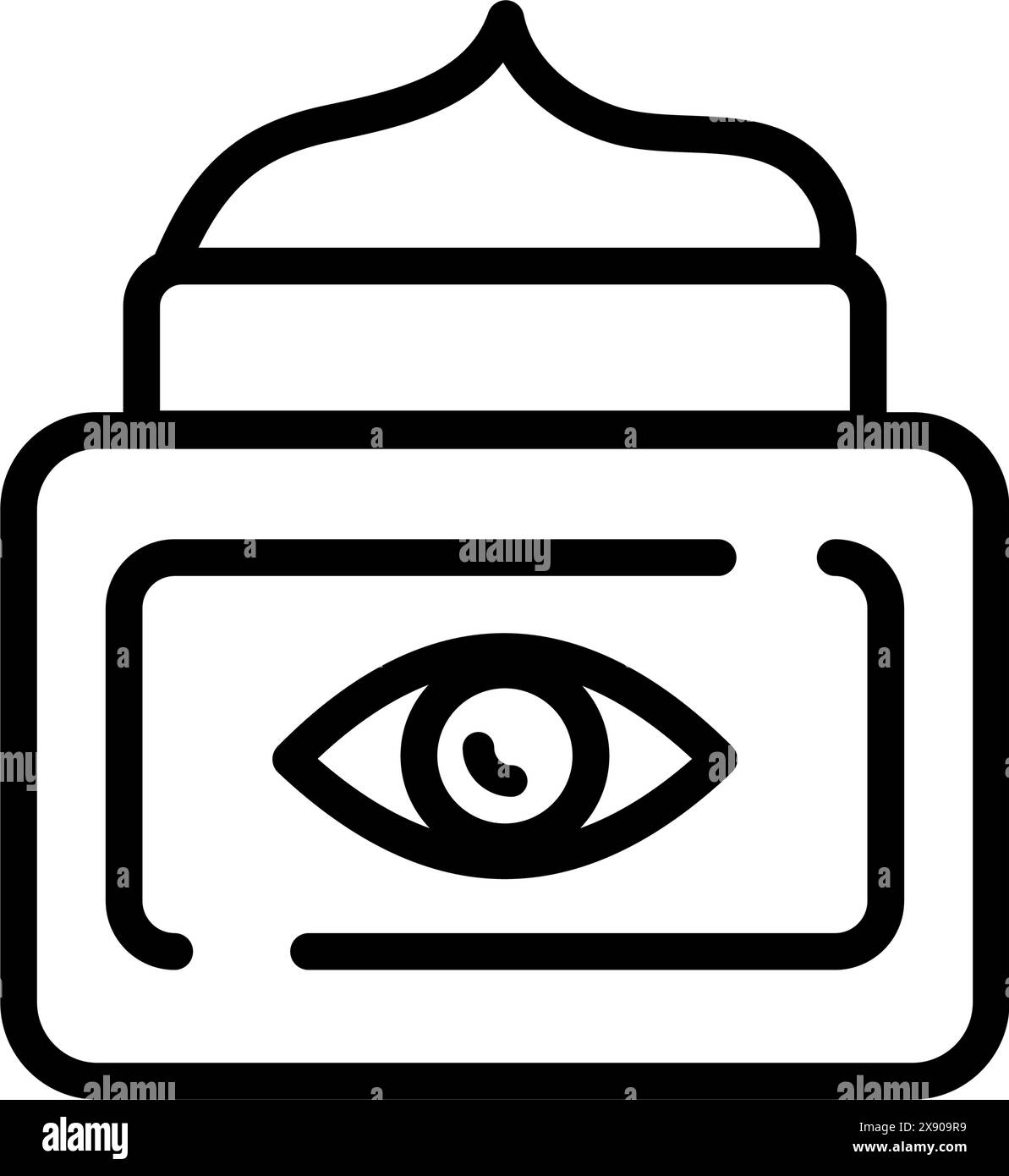 Icône contour de crème pour les yeux. Produits de soins oculaires, sérum, gel, masque. Cosmétiques anti cercles foncés. Symbole de contour. Dessin vectoriel isolé pour la desig. Web Illustration de Vecteur