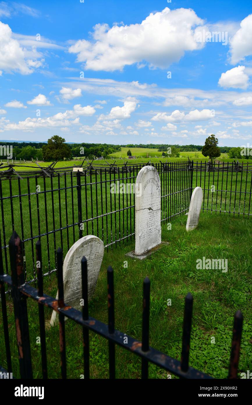 États-Unis Virginie Manassas États-Unis guerre de Sécession la bataille de Bull Run la première bataille de la guerre de Sécession du nord de la Virginie Henry House cimetière Banque D'Images