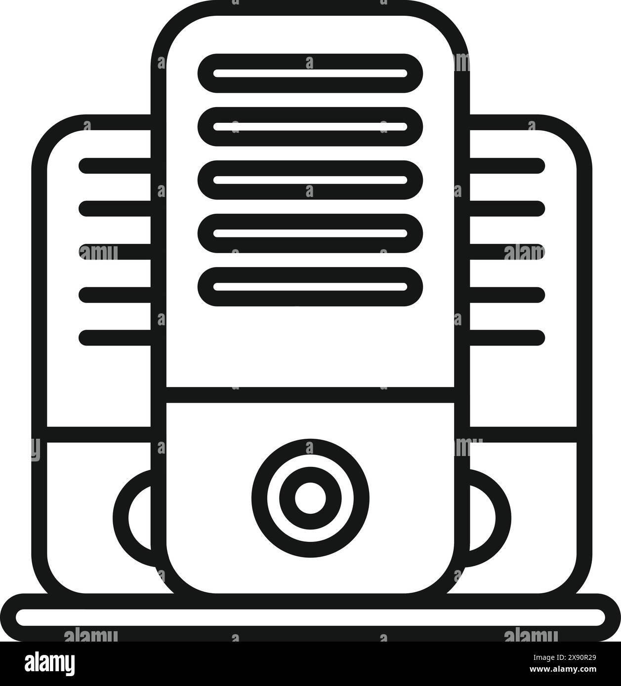 Illustration d'icône d'appareil photo vintage dans un style de dessin au trait simple. Conception vectorielle de photographie rétro avec dessin de contour noir et blanc Illustration de Vecteur