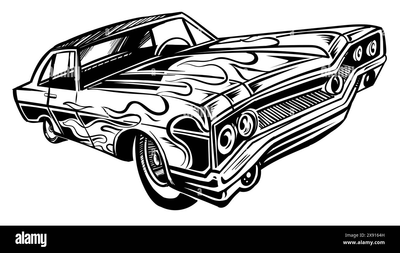 Design rétro classique de voiture vintage. illustration vectorielle Illustration de Vecteur