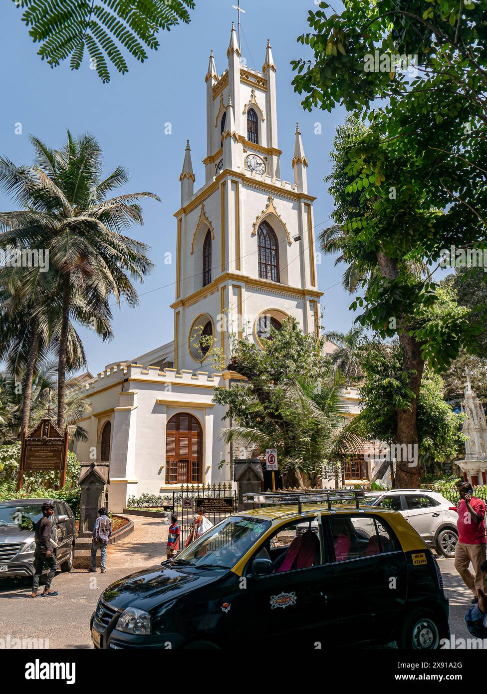 03 16 2019 Vintage Old Cathedral Church of St Thomas the Apôtre UNESCO Asia-Pacific Heritage conservation Awar Fort Mumbai Maharashtra India Asia. Banque D'Images