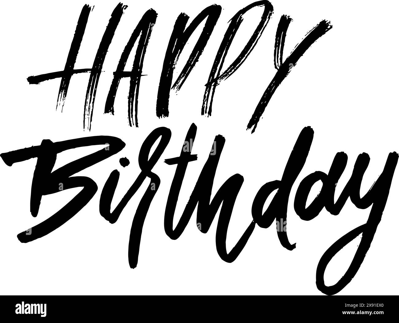 Joyeux anniversaire motif lettrage à brosse sèche moderne Illustration de Vecteur