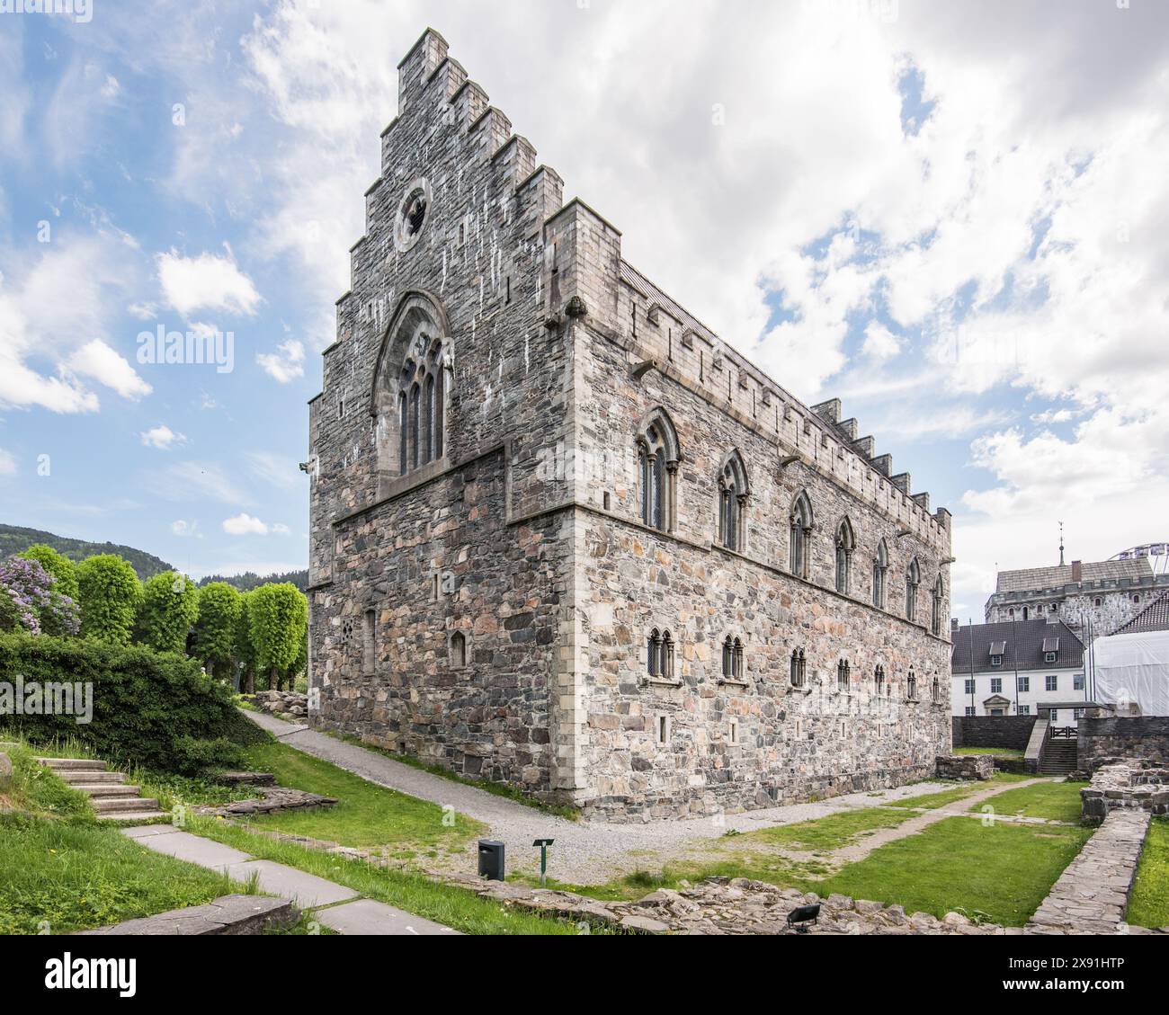 La salle du Roi Håkon - Bymuseet i Bergen - visitez la Norvège Banque D'Images