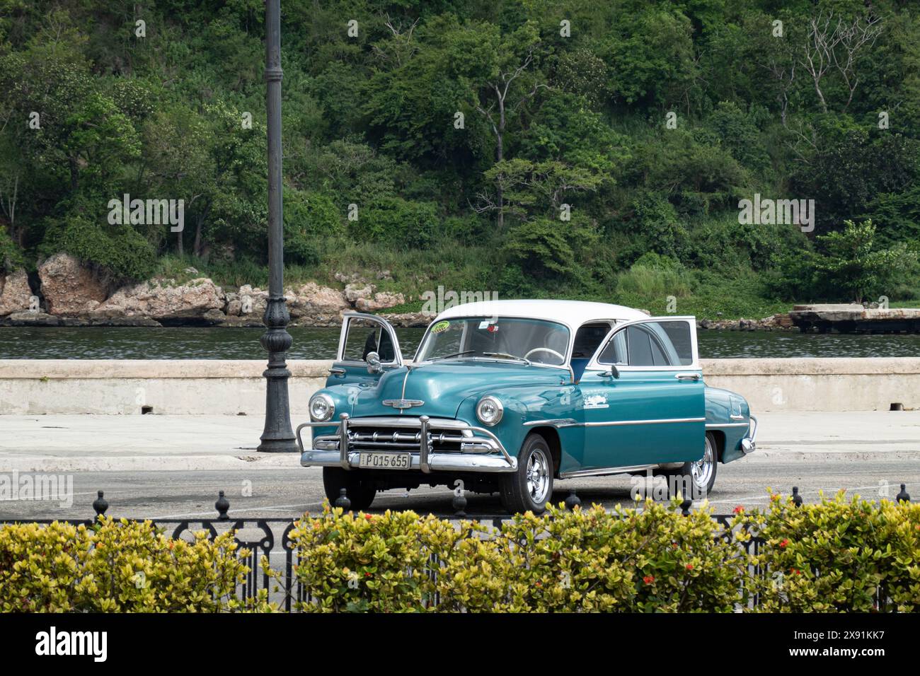 LA HAVANE, CUBA - 27 AOÛT 2023 : Chevrolet Bel Air 1952 Deluxe Berline à la Havane, Cuba Banque D'Images