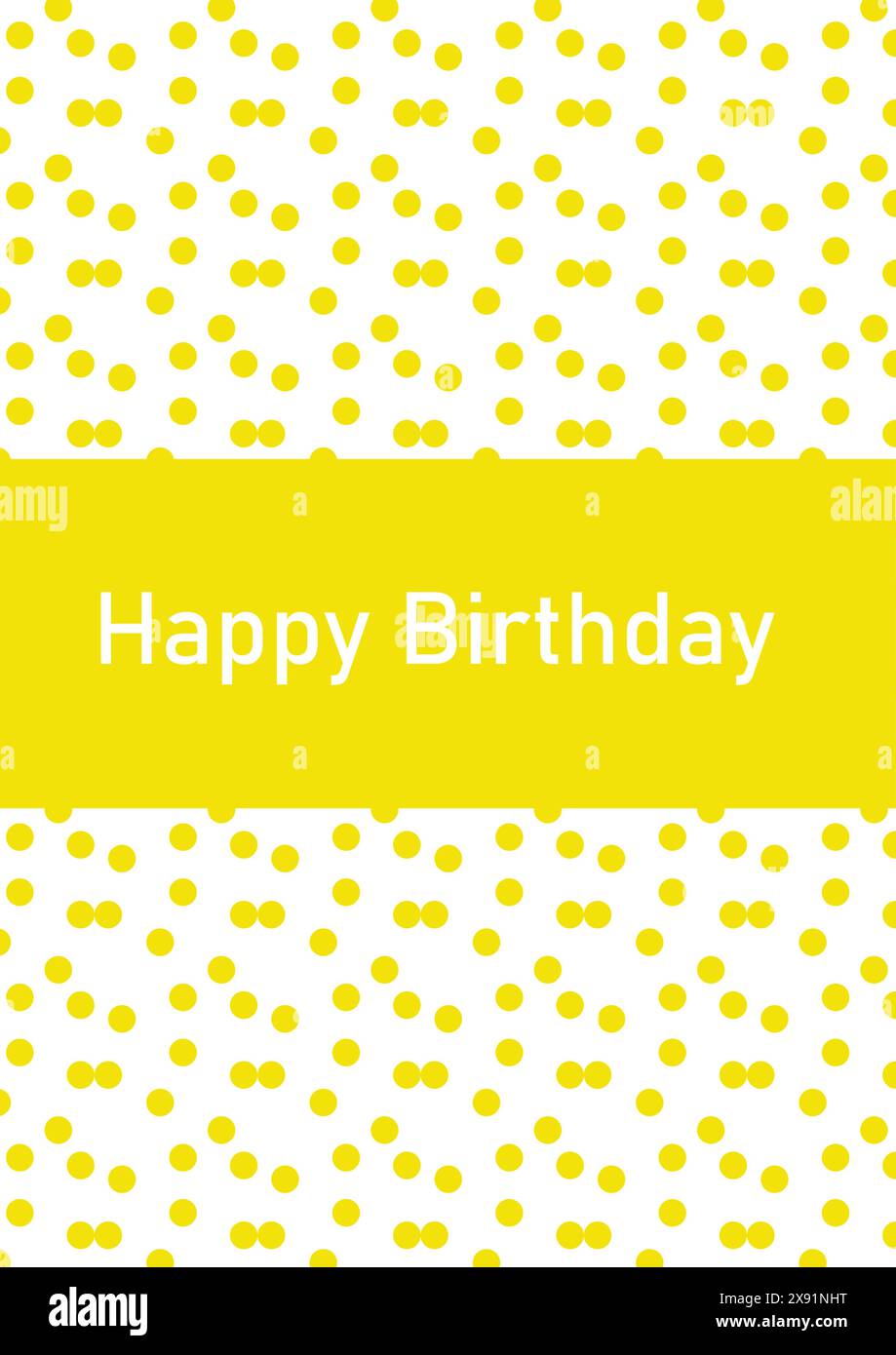 Carte d'anniversaire jaune mignonne Illustration de Vecteur