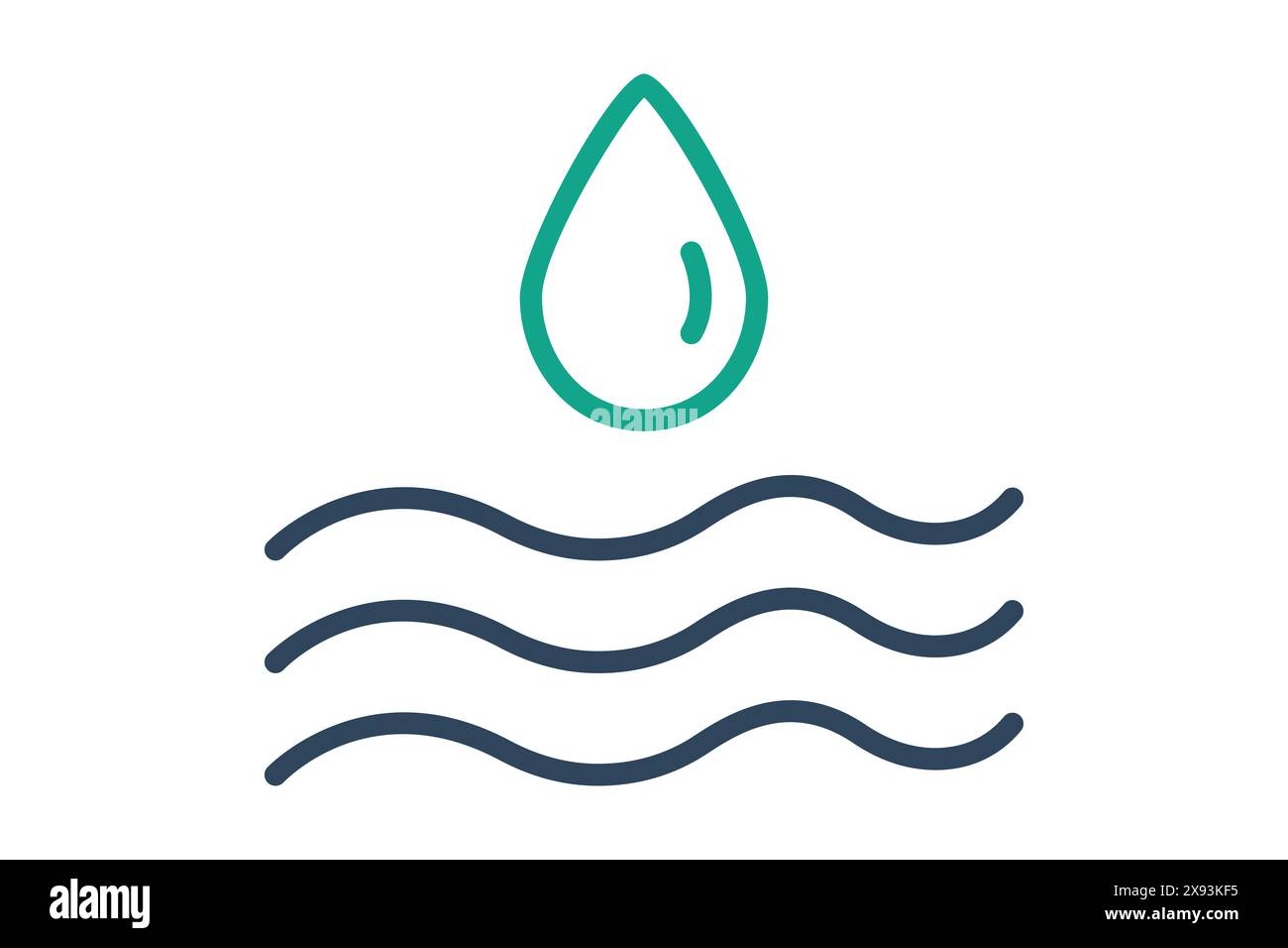 Icône d'eau pluviale. gouttelettes d'eau avec de l'eau en dessous. icône associée aux utilitaires. style d'icône de ligne. illustration vectorielle des éléments utilitaires Illustration de Vecteur
