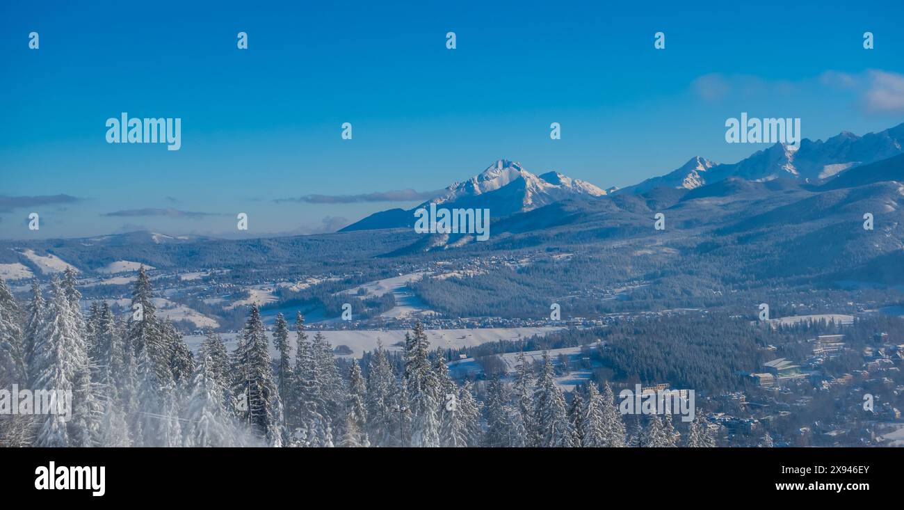 Vue panoramique de Zakopane, Pologne vue de la station de montagne Gubalowka Banque D'Images