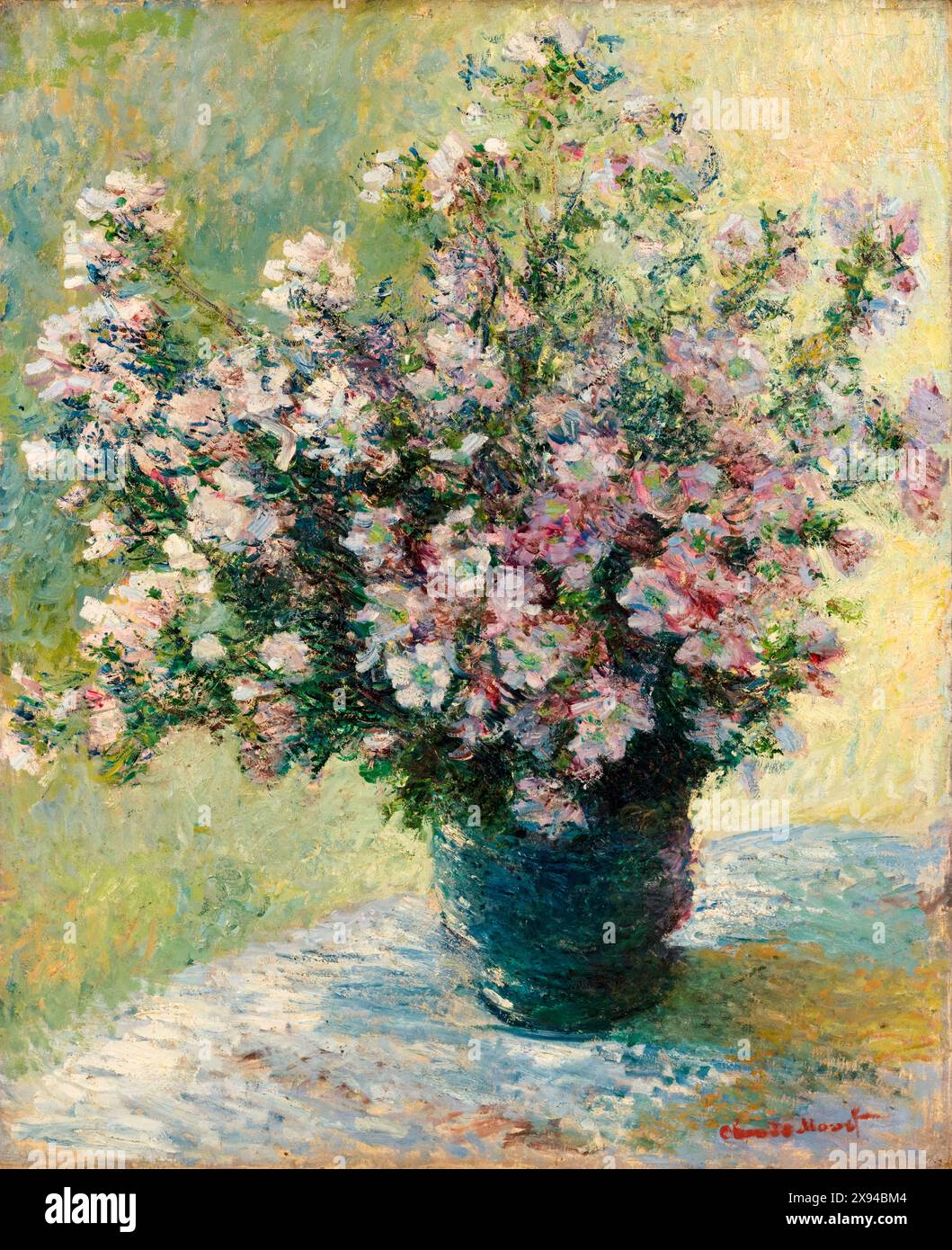 Claude Monet, vase de fleurs, natures mortes peinture à l'huile sur toile, 1881-1882 Banque D'Images