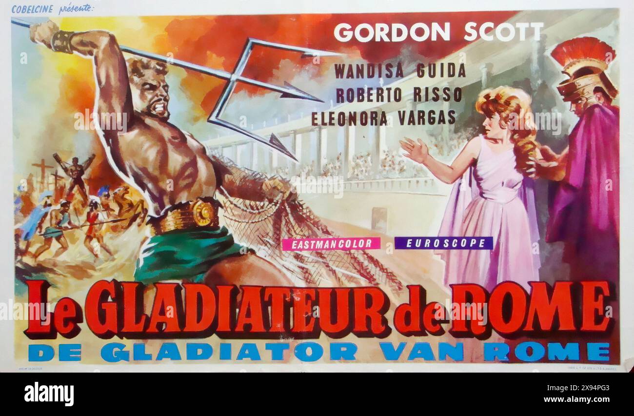 GLADIATEUR DE ROME (1962) - affiche de cinéma belge (française et flamande) vintage Banque D'Images