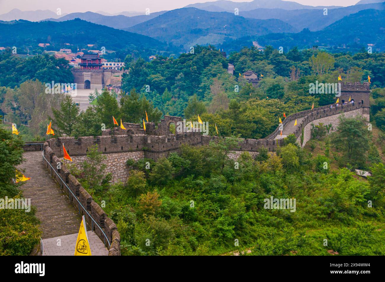 La Grande Muraille de la montagne du tigre, site du patrimoine mondial de l'UNESCO, à Dandong, Liaoning, Chine, Asie Banque D'Images