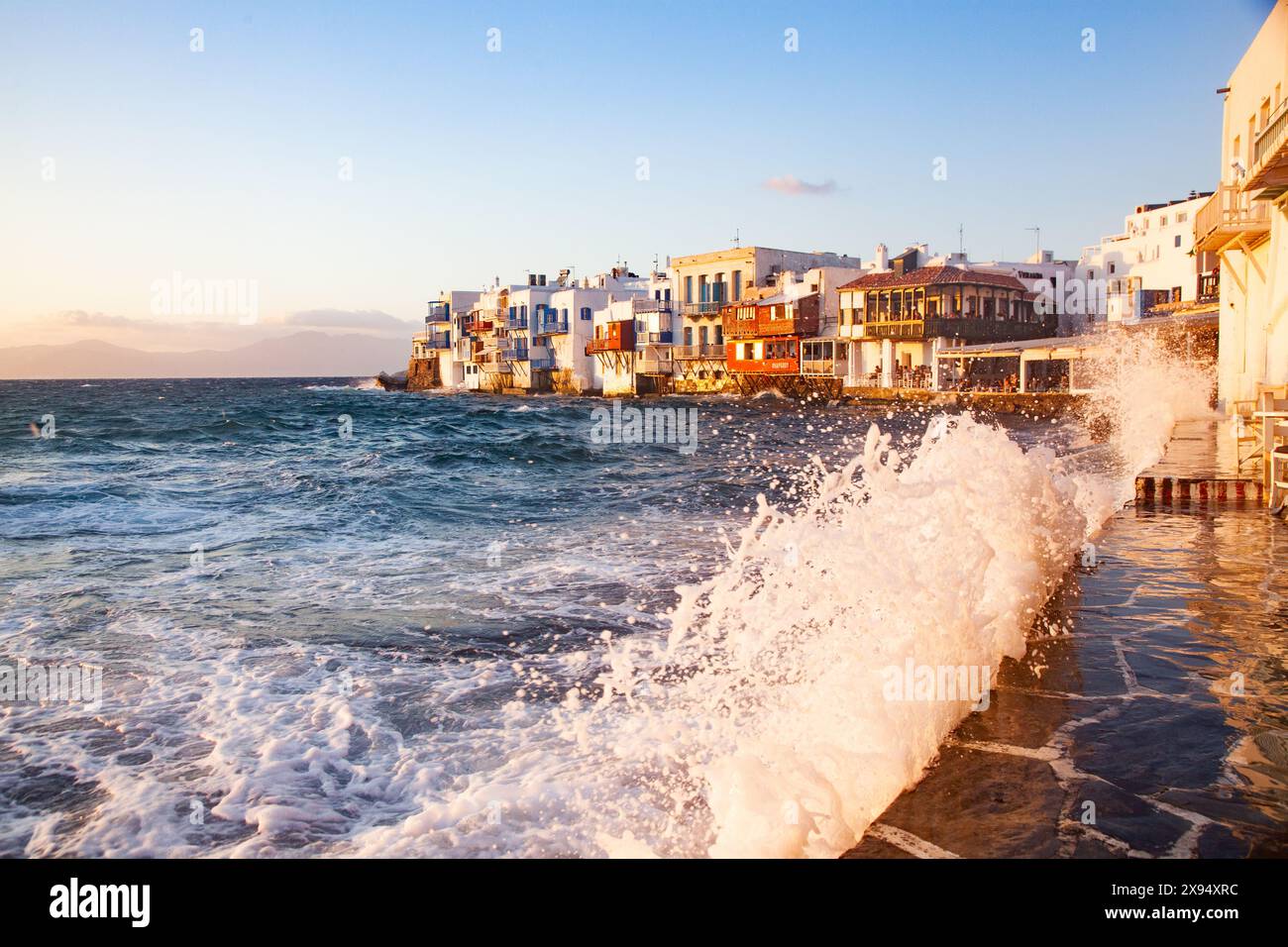 Belle île de Mykonos, Cyclades, îles grecques, Grèce, Europe Banque D'Images