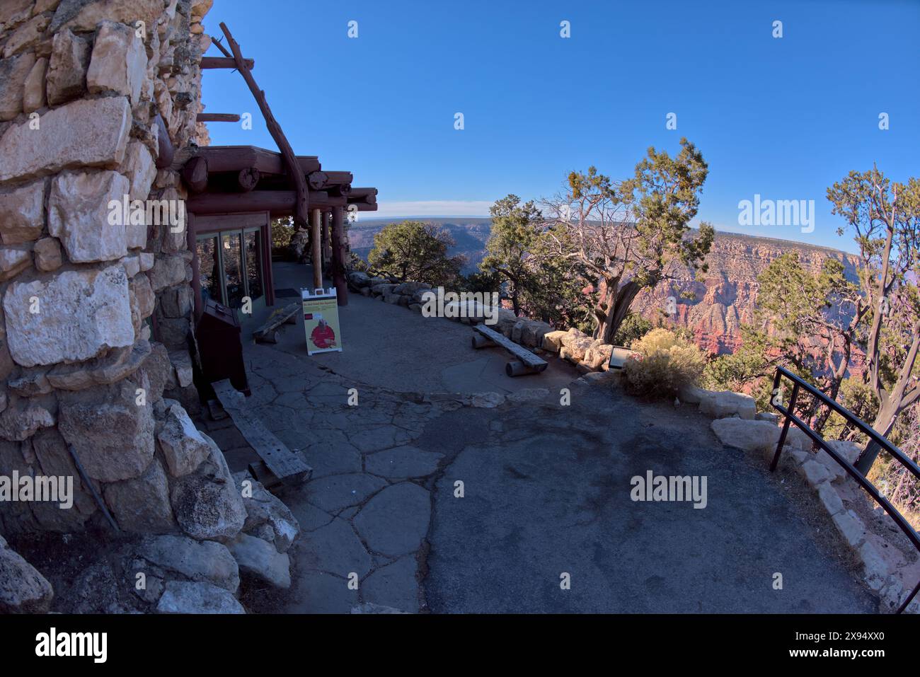 Historique Hermits Rest, construit en 1914, propriété du National Park Service, Grand Canyon, Arizona, États-Unis d'Amérique, Amérique du Nord Banque D'Images