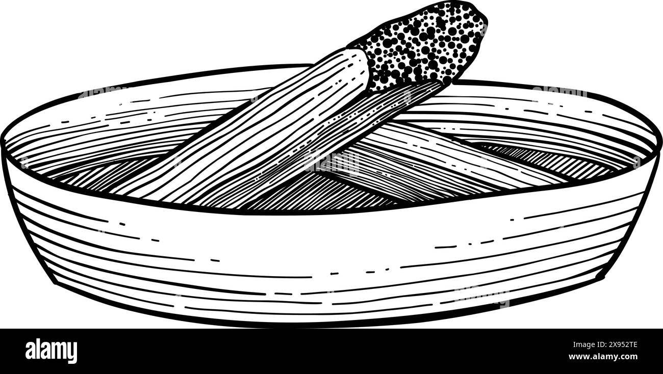 Palo santo bâton. Bâton brûlant d'arôme dessiné à la main, élément rituel et symbole sacré pour la sorcellerie, bois d'aromathérapie boho. Vecteur d'arôme, ésotérique h Illustration de Vecteur