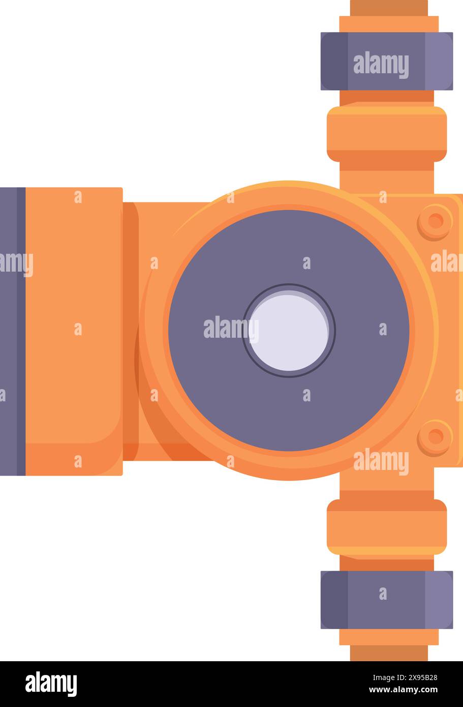Illustration vectorielle vibrante d'une vanne de pipeline orange dans un style de design plat Illustration de Vecteur