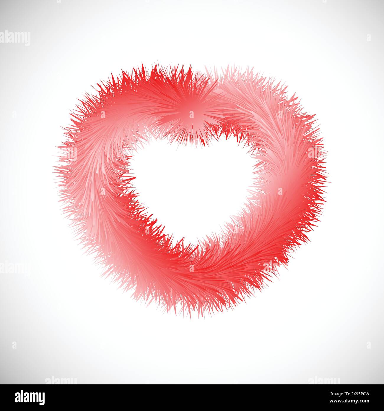 Coeur rouge avec effet fourrure. Symbole de l'amour. Illustration vectorielle. Illustration de Vecteur