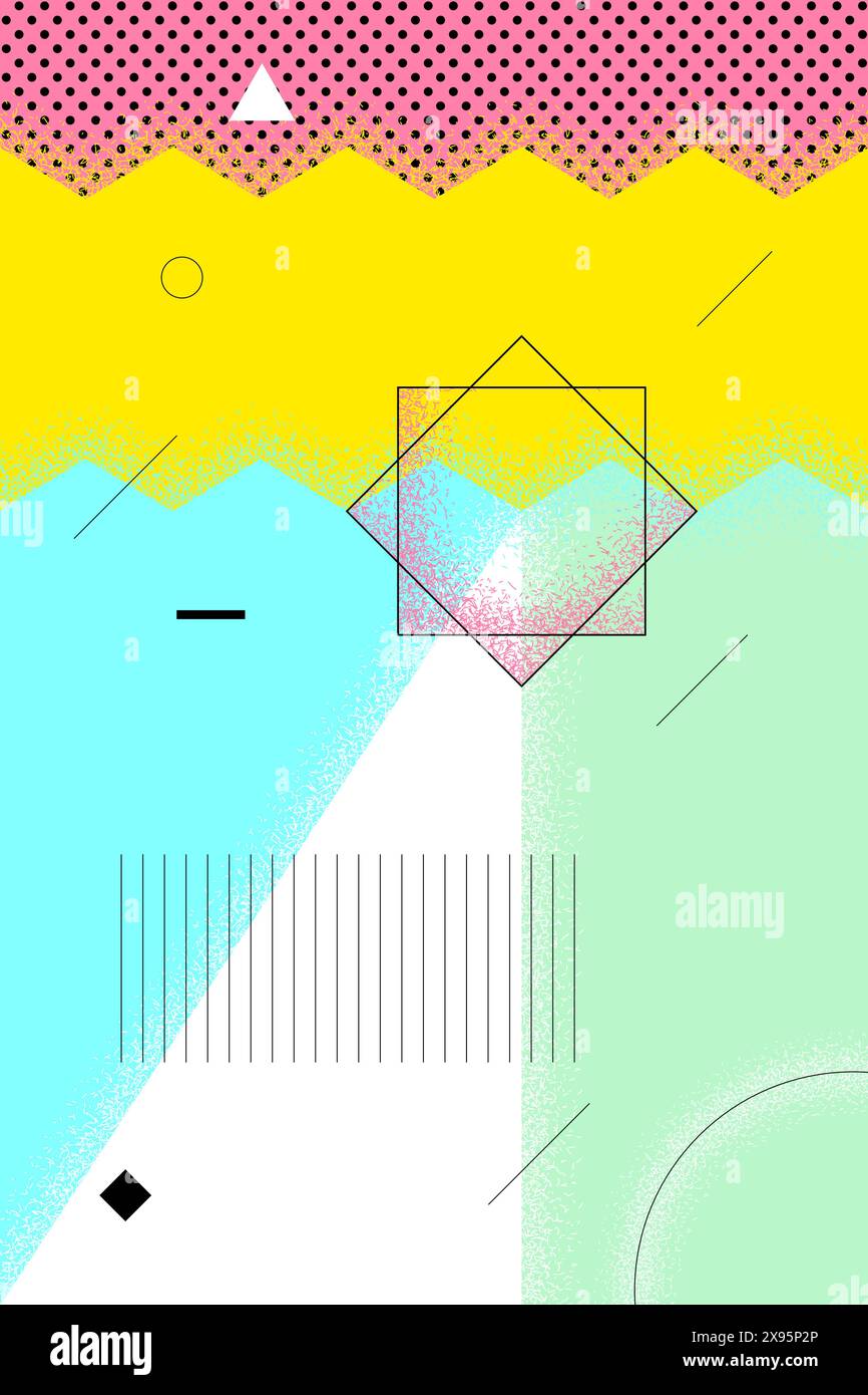 Affiche estivale minimaliste rétro abstraite. Esthétique suisse brutaliste soleil géométrique brillant. Fête de célébration ou conception d'impression graphique de publicité de vente. Modèle eps de vecteur d'illustration moderne à la mode Illustration de Vecteur
