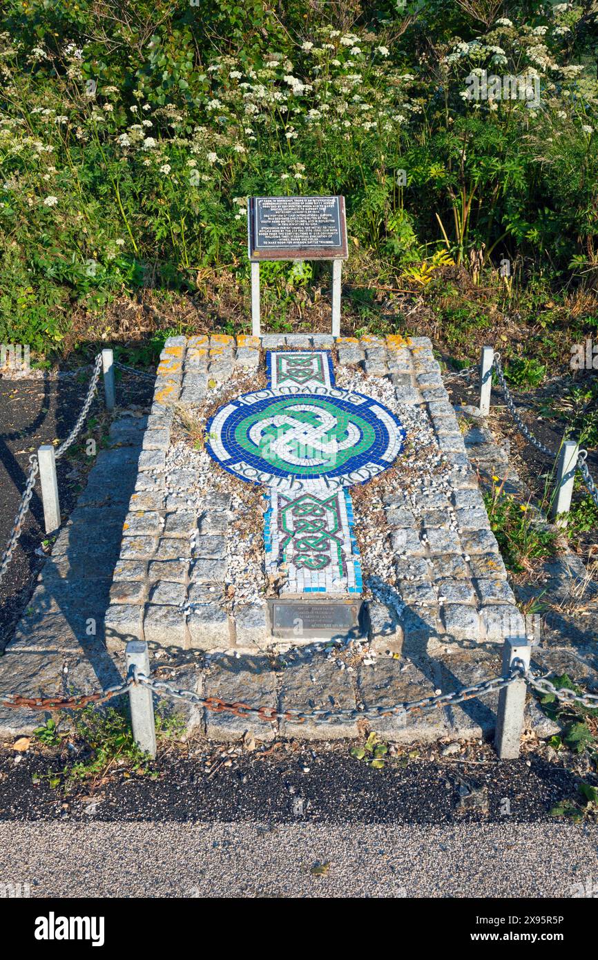 Angleterre, Devon, Torcross, Monument au débarquement de Normandie pendant la 2ème Guerre mondiale contribution du South Hams District Council (Stokenham Parish) Banque D'Images