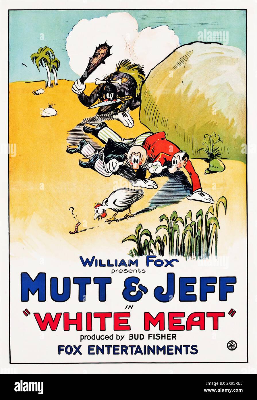 Dessin animé - William Fox présente Mutt et Jeff dans 'White Meat' (Fox, 1921) produit par Bud Fisher Banque D'Images